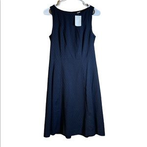 H&M  Fit and Flare Sleeveless Navy blue polka dot Dress. Size 8